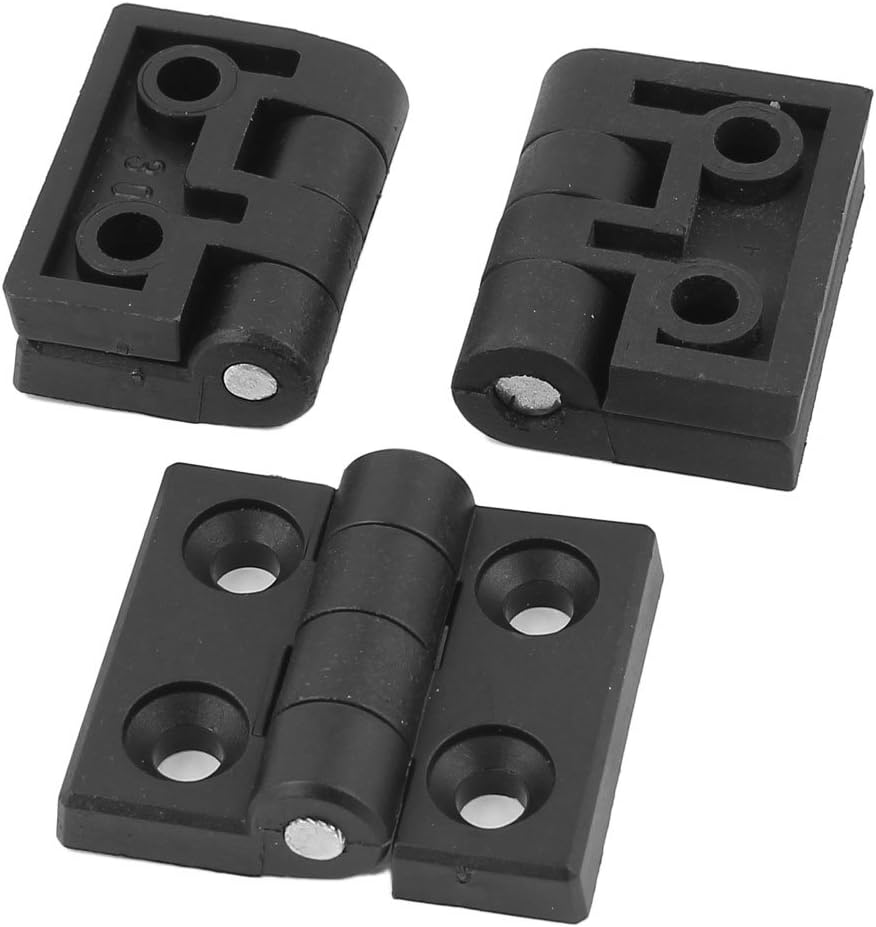 uxcell Door 50mmx45mm Folding Plastic Bearing Hinge Black 3pcs