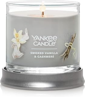 Smoked Vanilla & Cashmere Scented, Signature 4.3oz Small Tumbler Single Wick Candle, Over 20 Hours of Burn Time