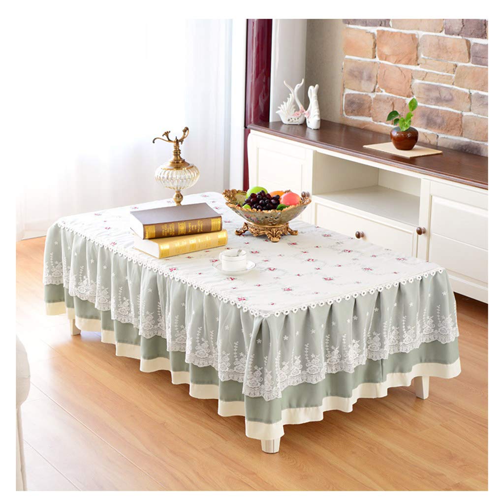 European tablecloth Tablecloth - Rectangular Small Fresh Tea Table Cover Living Room Lace Tablecloth (Size : 60 * 130cm)