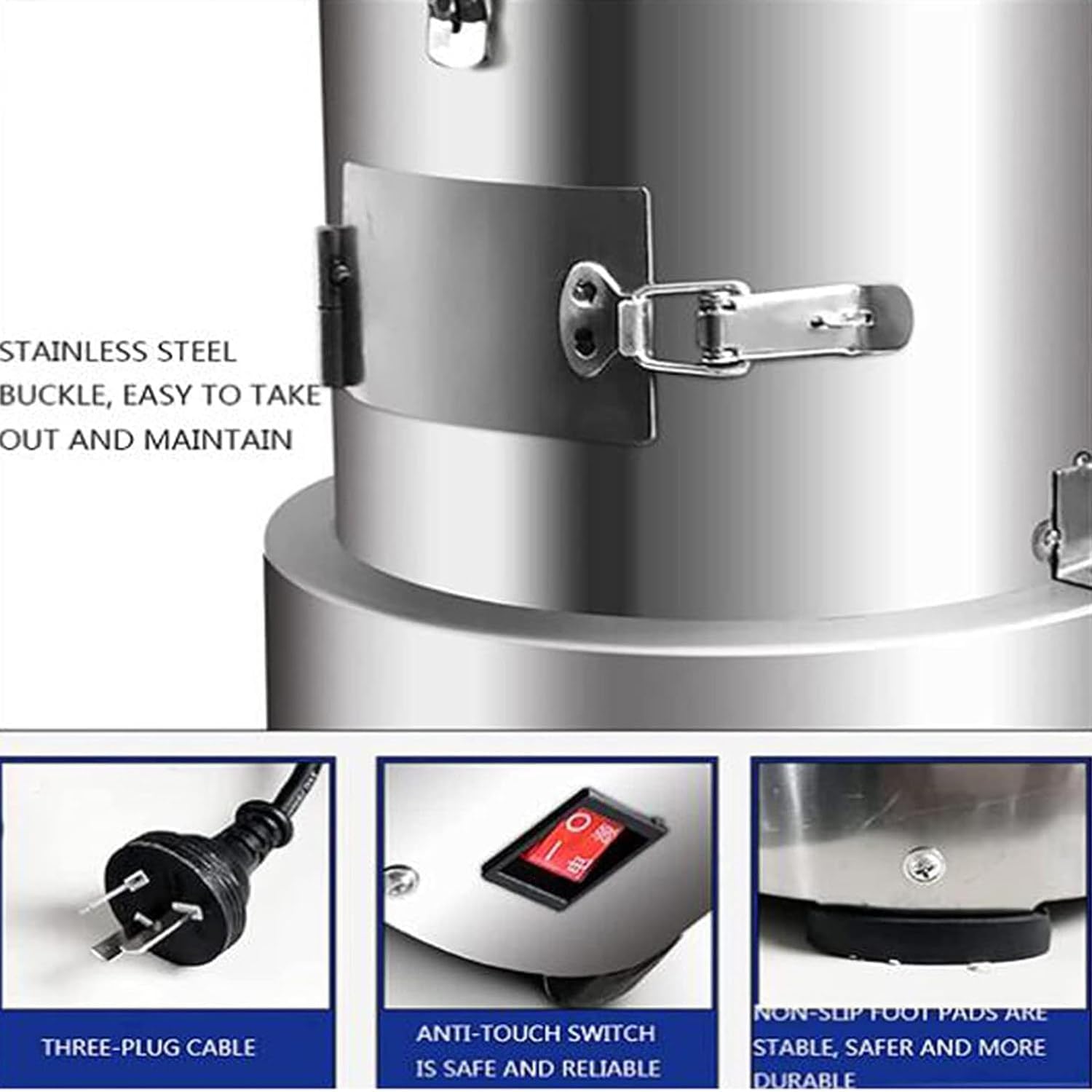 200W Electric Garlic Peeling Machine, Stainless Steel Garlic Peeler, 20kg/h Automatic Whole Garlic Peeler, Garlic Separating Machine for Household Commercial