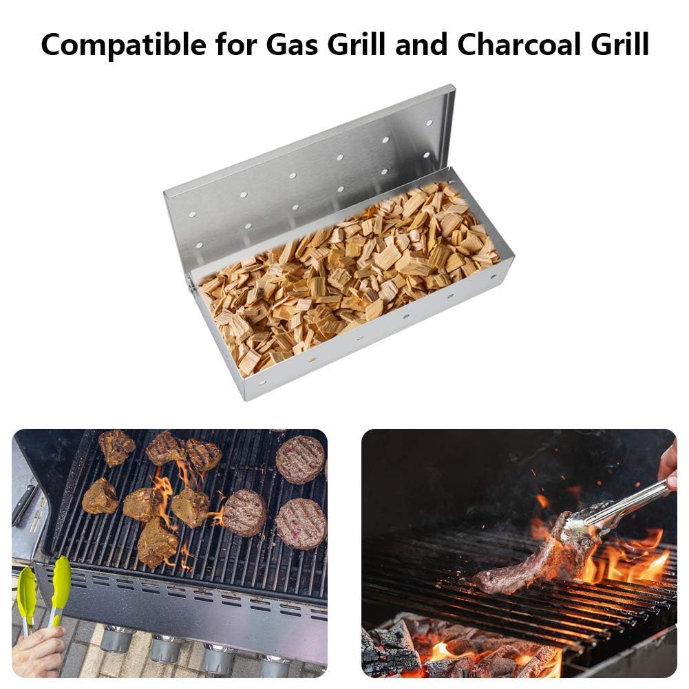 Exstream BBQ Barbecue Smoker Box For Smoking Food. Stainless Steel. For Use On Gas, Charcoal, Electric Grills & BBQs — view 3