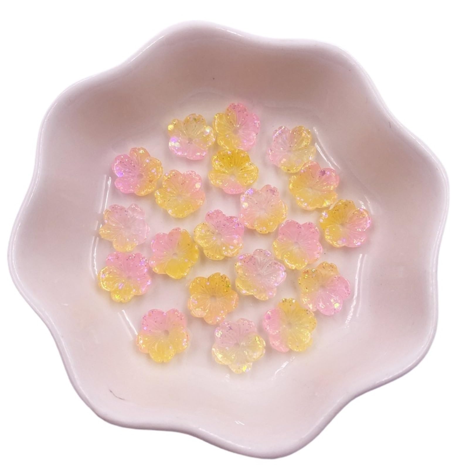 Wtaxbh Color9 Iron On Patches 200Pcs 10Mm Colorful 3D Flower Nail Art Flatback Rhinestone 1 Hole Bead Scrapbook Wedding Applique Diy Manicure Accessories Decor(Color9)