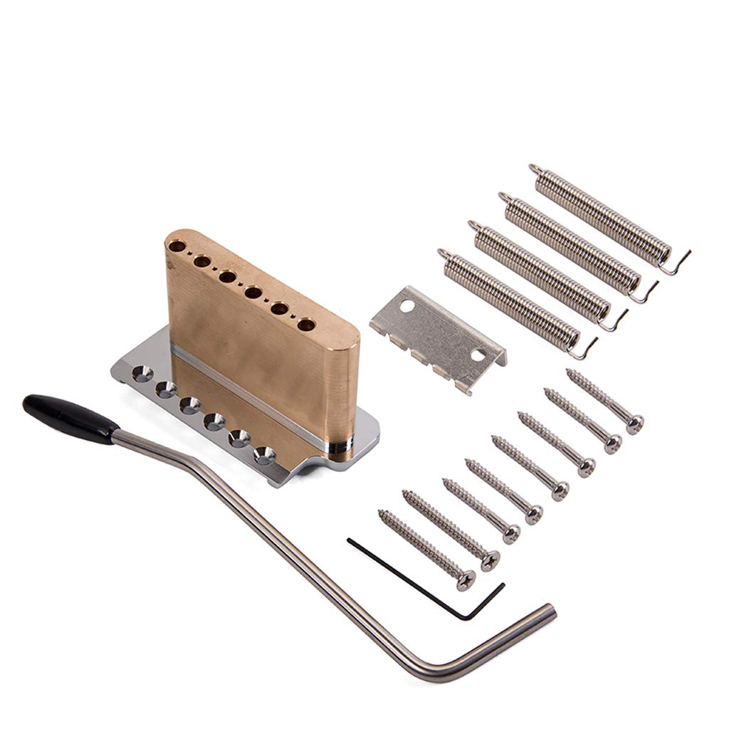 Alnicov, Selletta in acciaio inossidabile con ponte in ottone con sistema tremolo, ricambio per chitarra elettrica Stratocaster ST