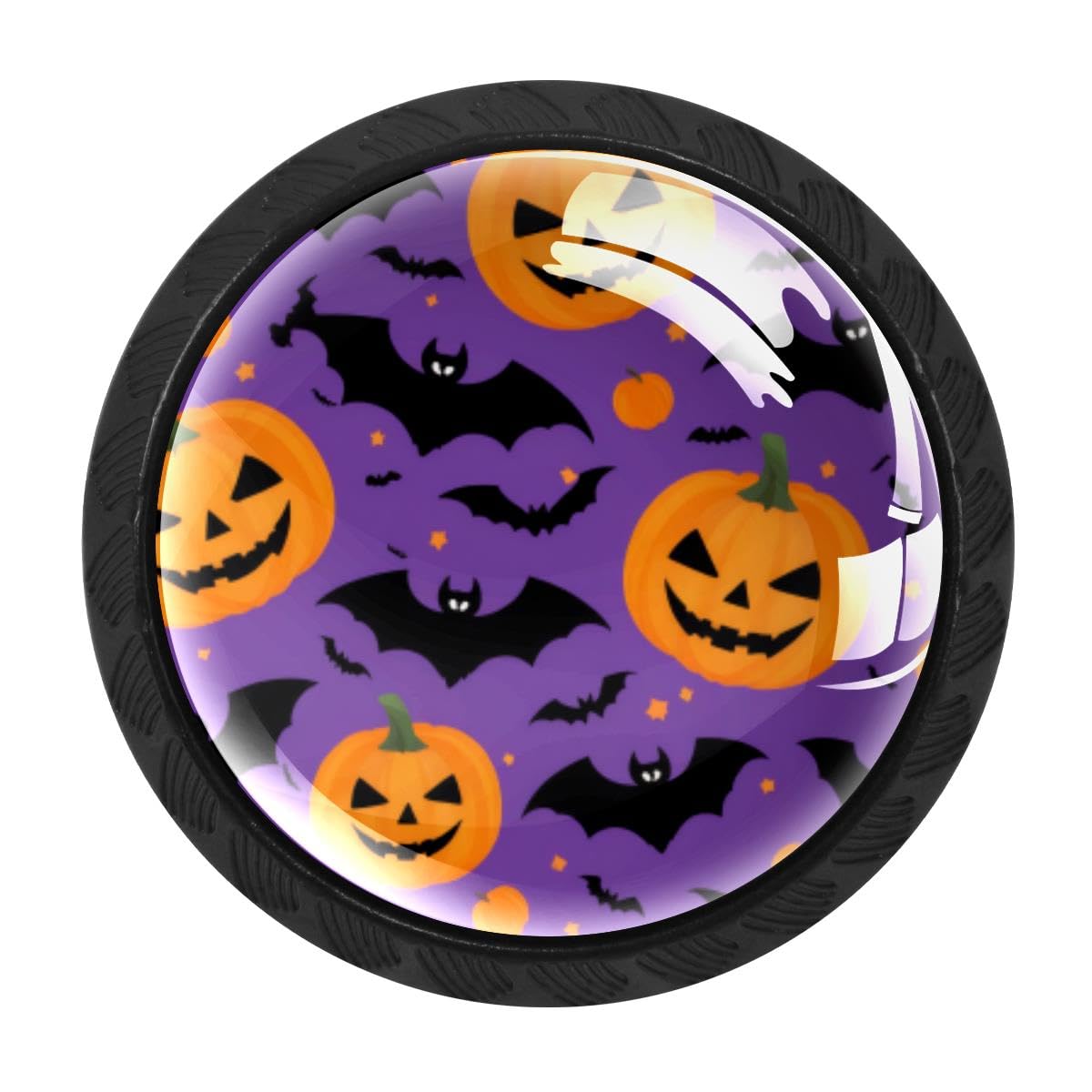 4 PCS Cabinet Knobs, Halloween Pumpkins Bat Drawer Knobs Dresser Handles