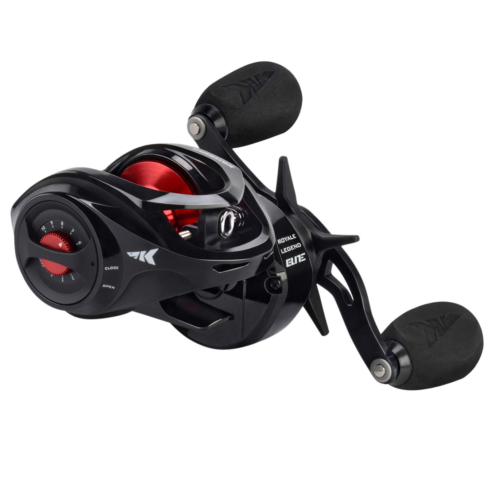 KastKing Royale Legend Baitcasting Reels - Elite Series Fishing Reel, Palm Perfect Compact Design, Ergo-Twist Opening, Swing Wing Side Cover, 4 Coded Gear Ratios, 11+1 BB, Magnetic Braking System.