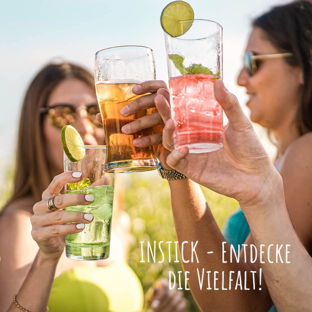 INSTICK Zuckerfreies Instant-Getränk (Bundle Eistee-Mix) verschiedene Eistee Sorten 5x12 Sticks - 1 Stick für 0,5-1 L - Veganes Getränkepulver Kalorienarm & Vitamin C - Instant-Pulver