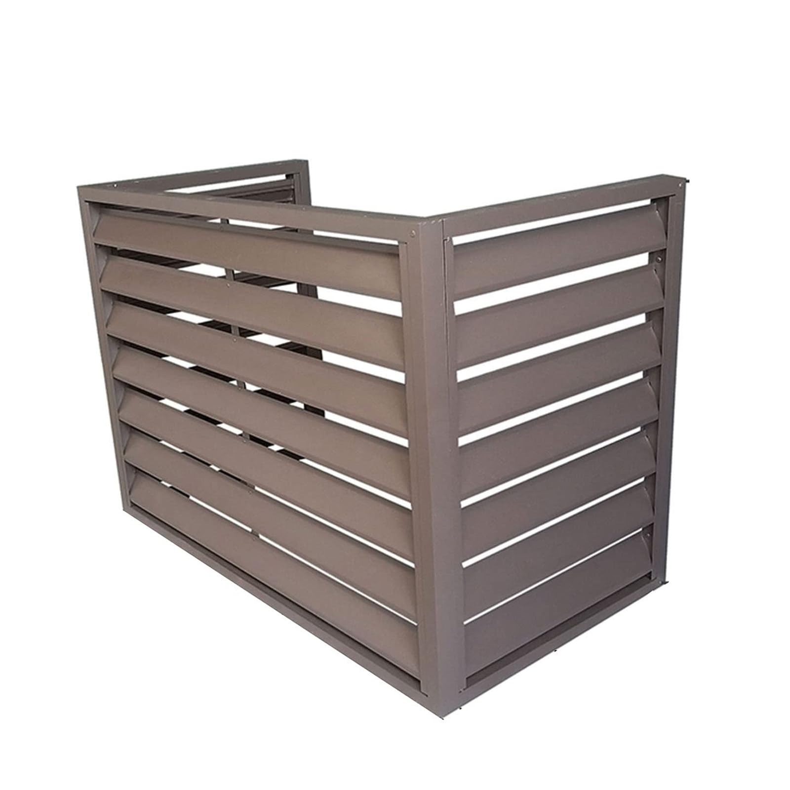 Cubre aire acondicionado exterior de aluminio con jardinera marrón 110x60x80