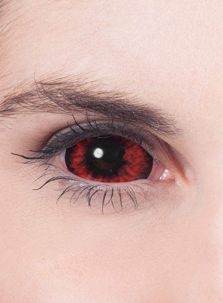 Maskworld - Sclera rot - farbige Kontaktlinsen / 6-Monats-Linsen - Motivlinsen ohne Sehstärke (22mm) - Unisex - Erwachsene - ideal für Halloween, Karneval, Motto- und Horror-Party