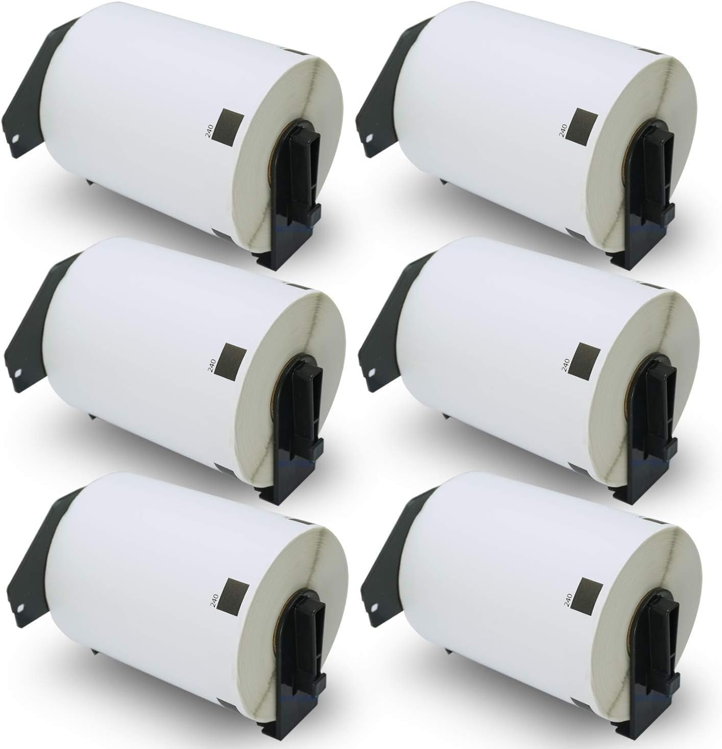 BETCKEY - Compatible Multi-Purpose Labels Replacement for Brother DK-1240 (4 in x 2 in), Use with Brother QL Label Printers [6 Rolls/3600 Labels]