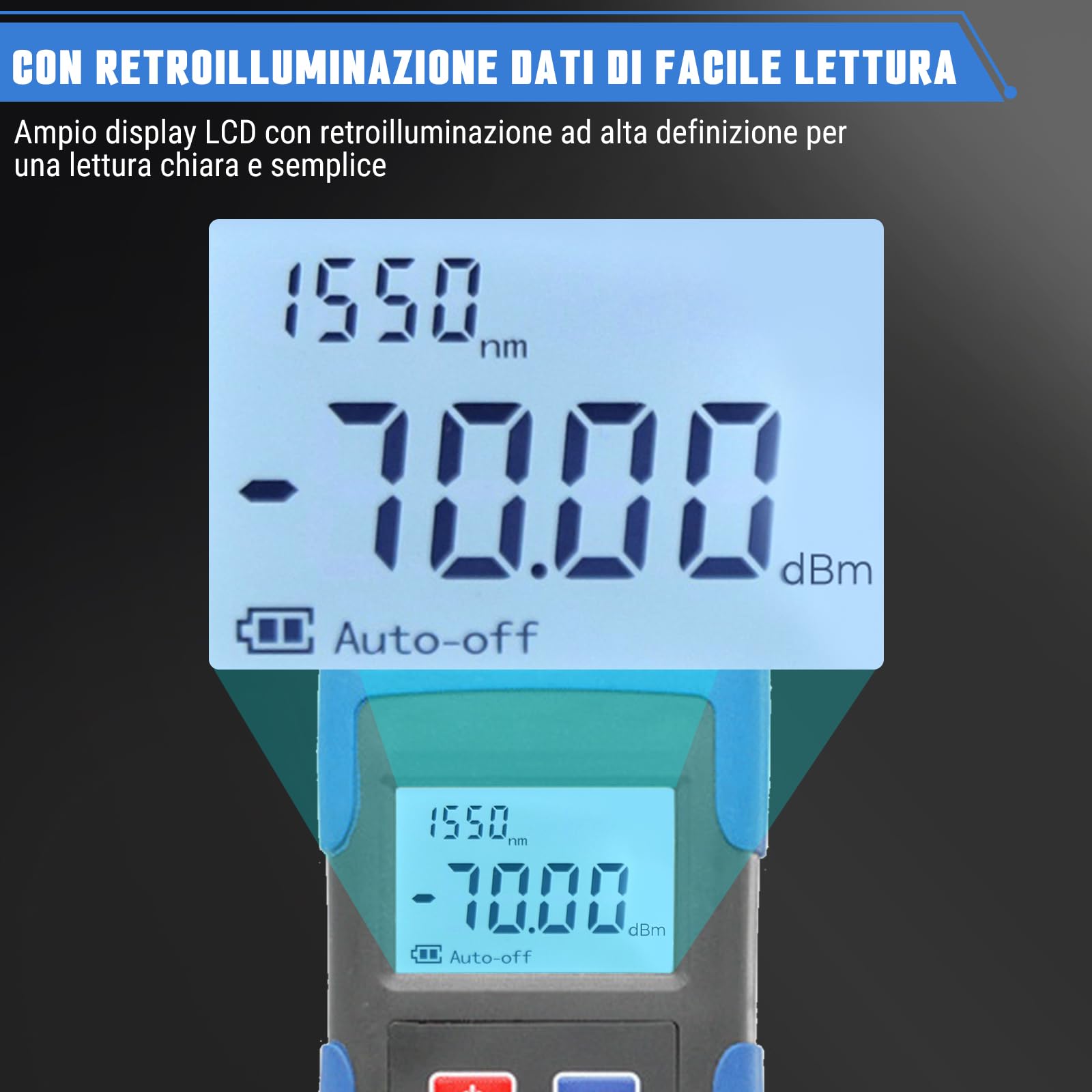 Tester elettrico TL510 misuratore di potenza ottica, rilevatore di potenza ottica con strumento di misura ad alta precisione -70~+10dBm