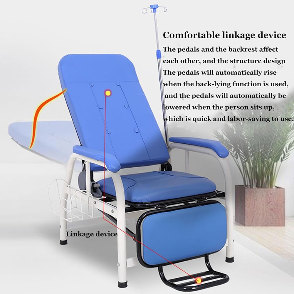 Professioneller Phlebotomie -Stuhl, Liegestütze Rezeptionsstuhl Mit IV -Polständer, Hochleistungsvereinbarung in Infusionsstuhl, Home Care Clinic Patient Chair Stuhl,Normal