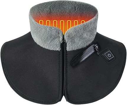 Electric Shoulder Pad Far Infrared Heating, Hot Neck Support, Electric Neck Warmer, Electric Shoulder Warmer, Electric Shoulder Warmer, Home Work, Outdoor, Washable, Unisex, One Size Fits Most, Black
