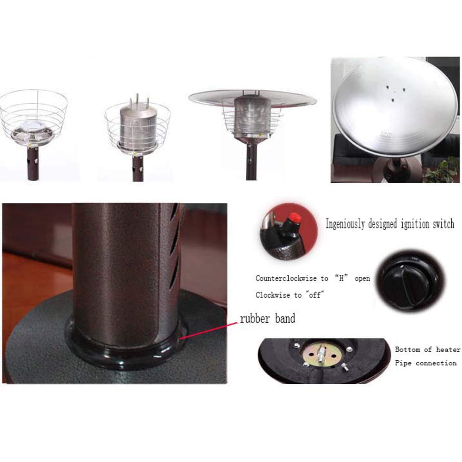 Stufa a gas da tavolo in acciaio inox, a basso consumo energetico, propano o butano, ideale per gazebo, giardino, campeggio, esterni, soluzione di riscaldamento efficiente