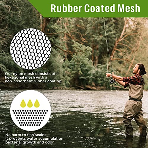 Komclub Fishing Net For Fish,Folded Landing Nets With Telescopic Rod Handle Durable Rubber Coated Collapsible Net Fly Fishing Net Easy To Catch And Release Saltwater And Freshwater Use 43.3In #TOP5