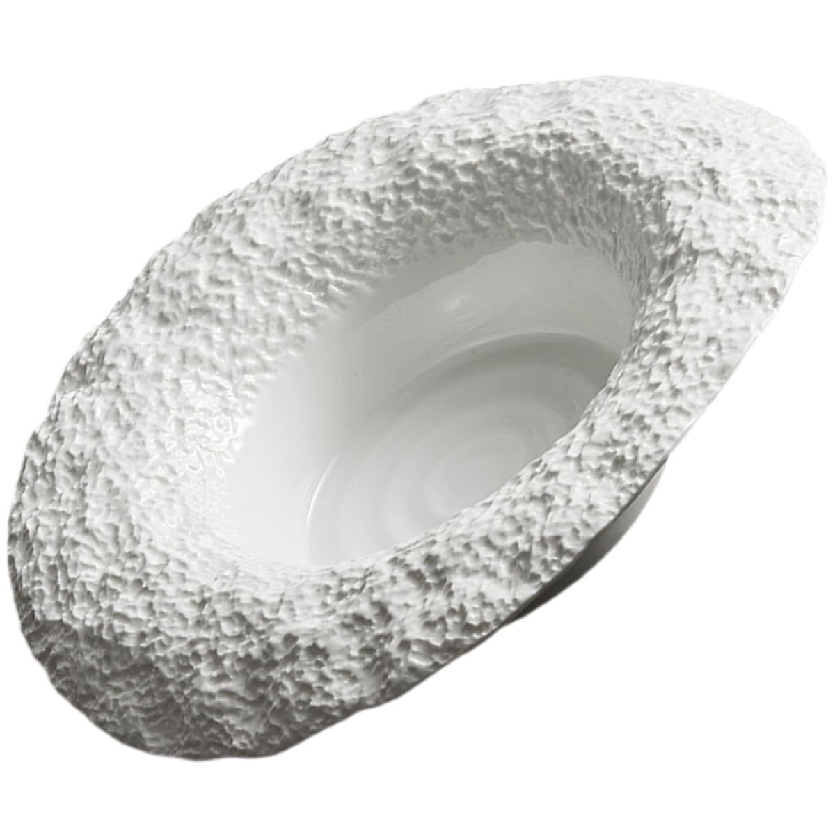 Abaodam Assiette Creuse en Céramique 25 CM Décor Roche pour Salade et Plats Maison Bol Profond Repas Quotidien
