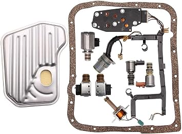 4L60E 4L65E Transmission Master Solenoid Kit w/Harness Fit for GMC Chevy | 4L60E 4L65E 4L70E TCC EPC PWM Solenoids OE Fit for GM Silverado Sierra Tahoe 1993-2005 Heavy-Duty Direct Replacement