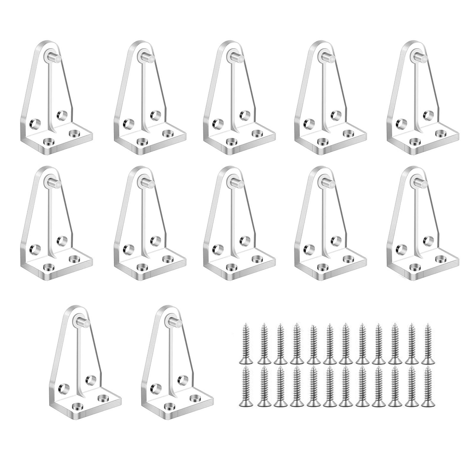 12/24Pcs Clear Blind Brackets Blind Hold Down Brackets Door Blinds Bottom Rails Holders Clips Replacement with Screws