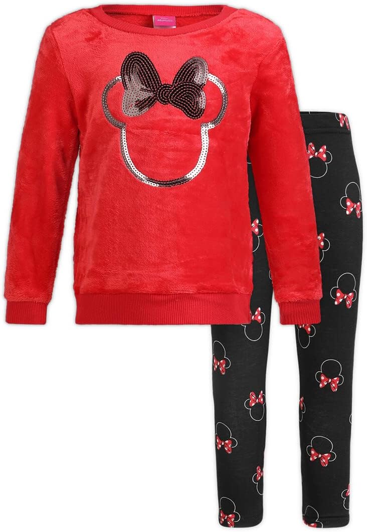 Minnie Mouse Girls Sweater and Legging Pants Set for Toddler and Little Kids