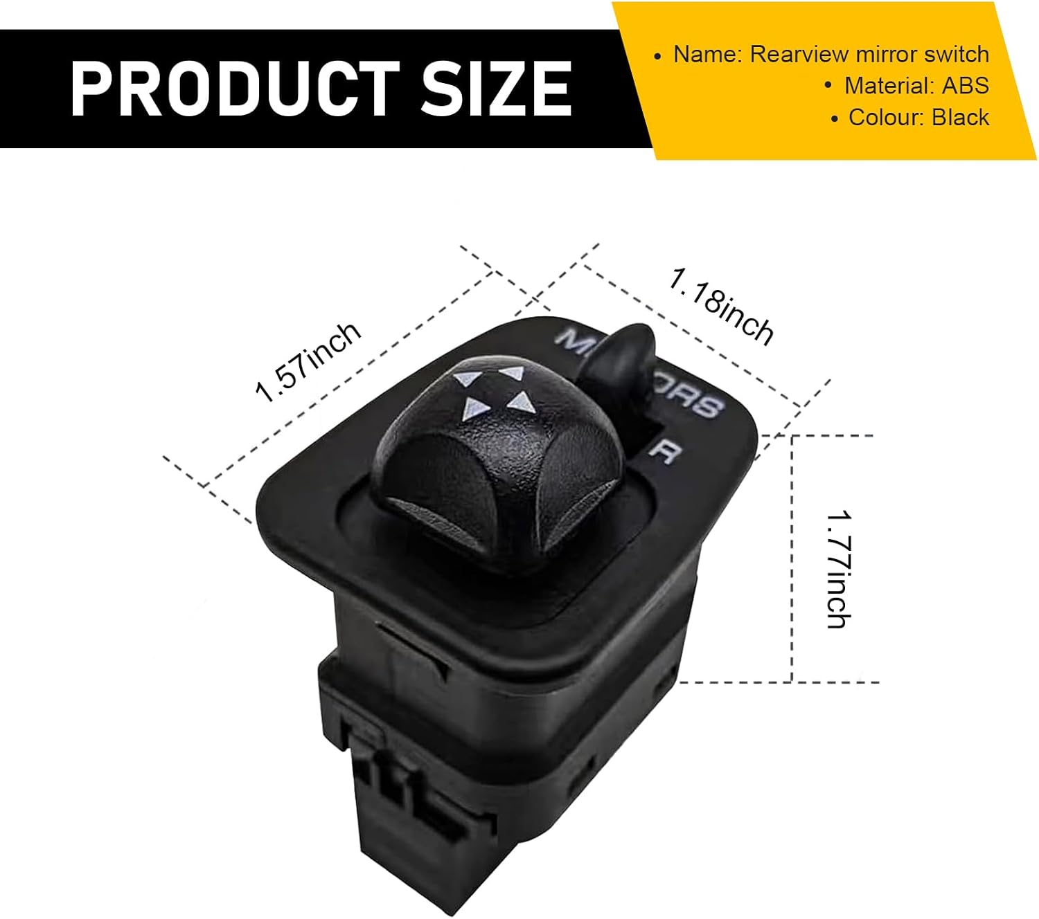 Car Power Mirror Control Switch, Car Front Driver Side Door Reversing Mirror Switch, Control Assembly OEM# F65Z-17B676-AB, Compatible with Ford Thunderbird Expedition F150 F250 F350 (Black)