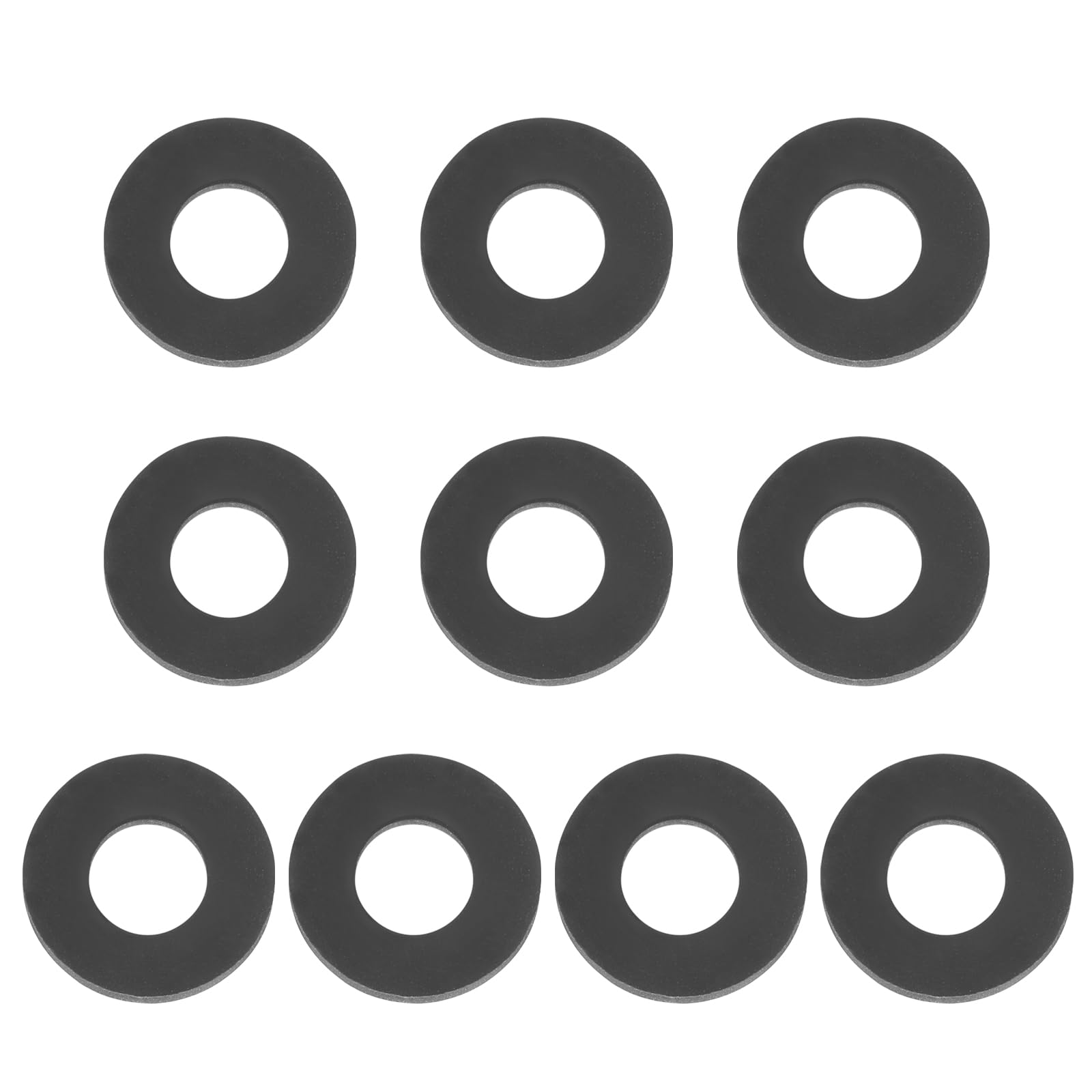 PATIKIL M12 Silicone Flat Washer, 10 Pcs 12mm ID 35mm OD Plain Washer Grommets O-Ring Sealing Gasket Spacer for Faucet Pipe Water Hose Shower Door Handles, Black