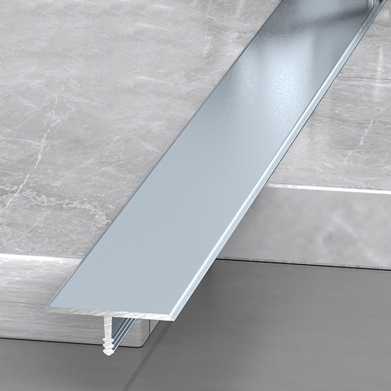 3pcs Aluminum T Molding Trim Floor Transition Strips Waterproof Door Threshold Seal Strip For Joining Gaps Laminate Planks Tiles(Grey,2 * 270cm(3 * 90cm))
