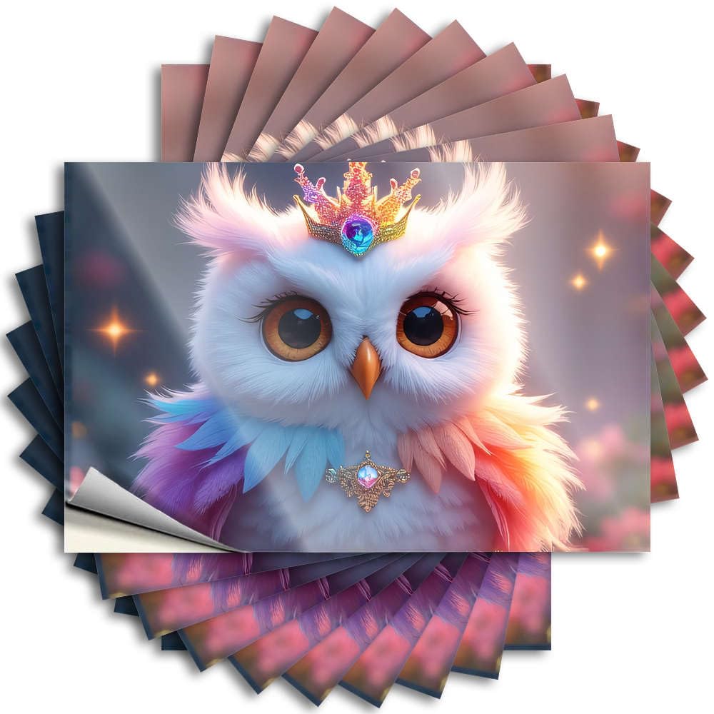 Funny Sticker Camper Decor Dart Love Tumbler A Majestic, Colorful Owl Adorned with A Crown and Necklace - Scratch Resistant Stickers(12X18CM)