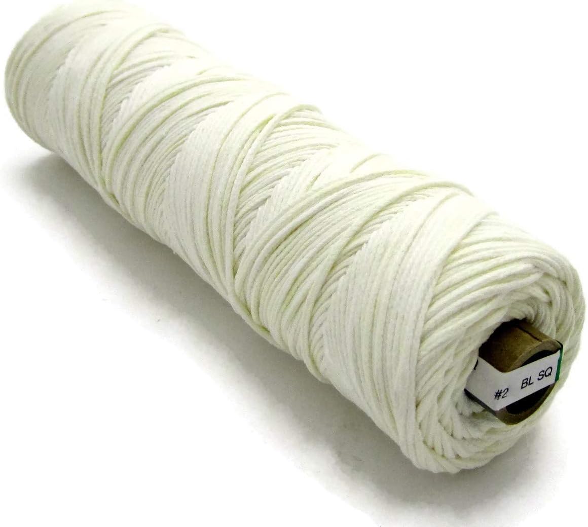 350 Foot Spool - #2 Cotton Square Braid Candle Wick - 100% Cotton Candle Wick - Unprimed and Lead-Free - Made in The USA