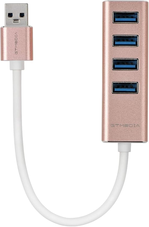 GTMEDIA Hub USB 3 0 a 4 Porte Splitter per trasferimento Dati ad Alta velocit Connettore 4 in 1 USB in Alluminio Oro Rosa da 15 cm per PC Computer Laptop Desktop GTMEDIA Hub USB 3 0 a 4 Porte Splitter per trasferimento Dati ad Alta velocit Connettore 4 in 1 USB in Alluminio Oro Rosa da 15 cm per PC Computer Laptop Desktop
