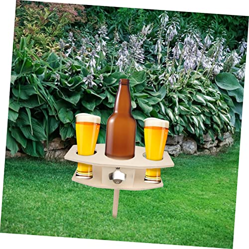 Porte-bouteilles de pique-nique bois table appoint extérieure - 8