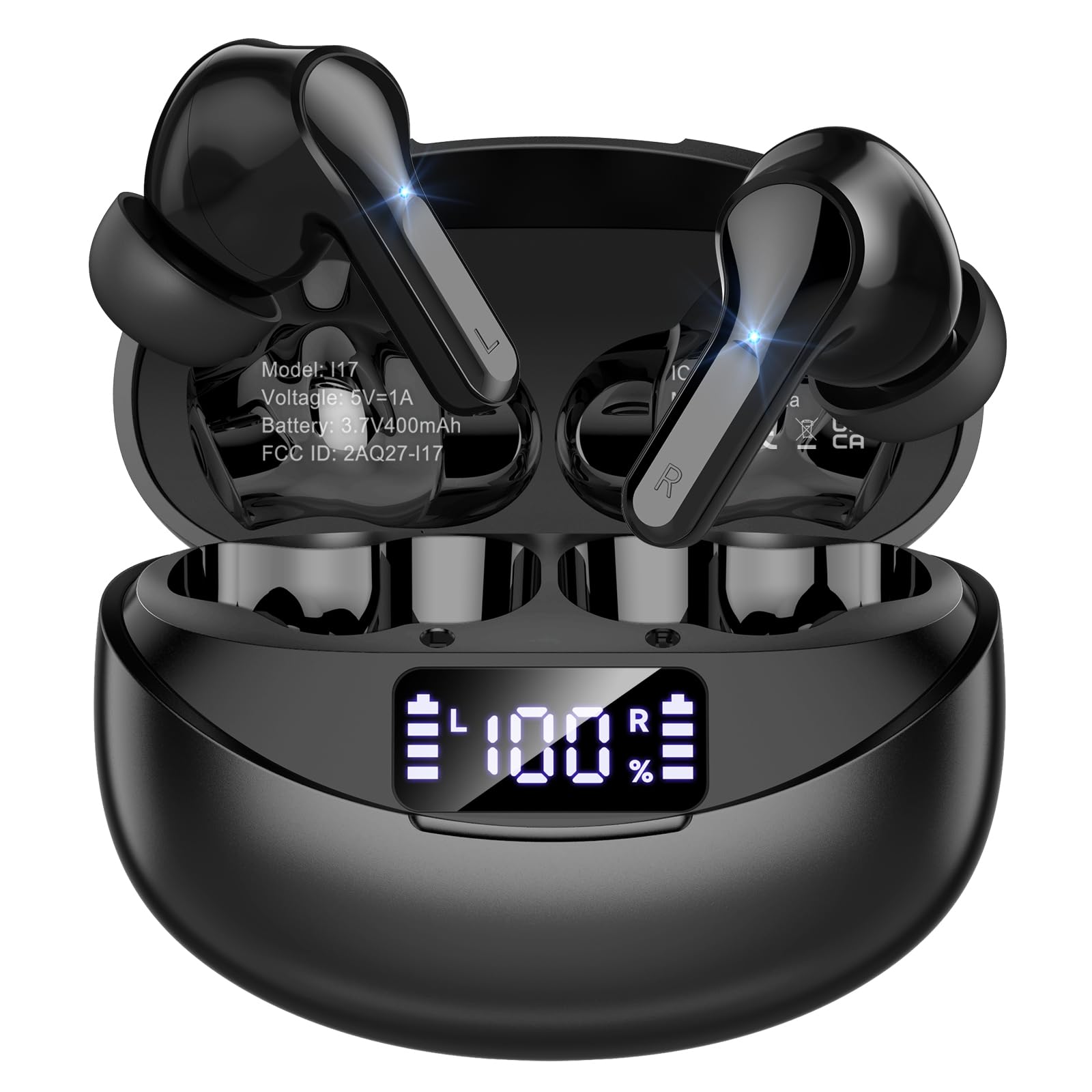 Ear Buds with ENC Noise Canceling Headset, IPX7 Waterproof Earphones for Running/Workout New-Black-picture-13