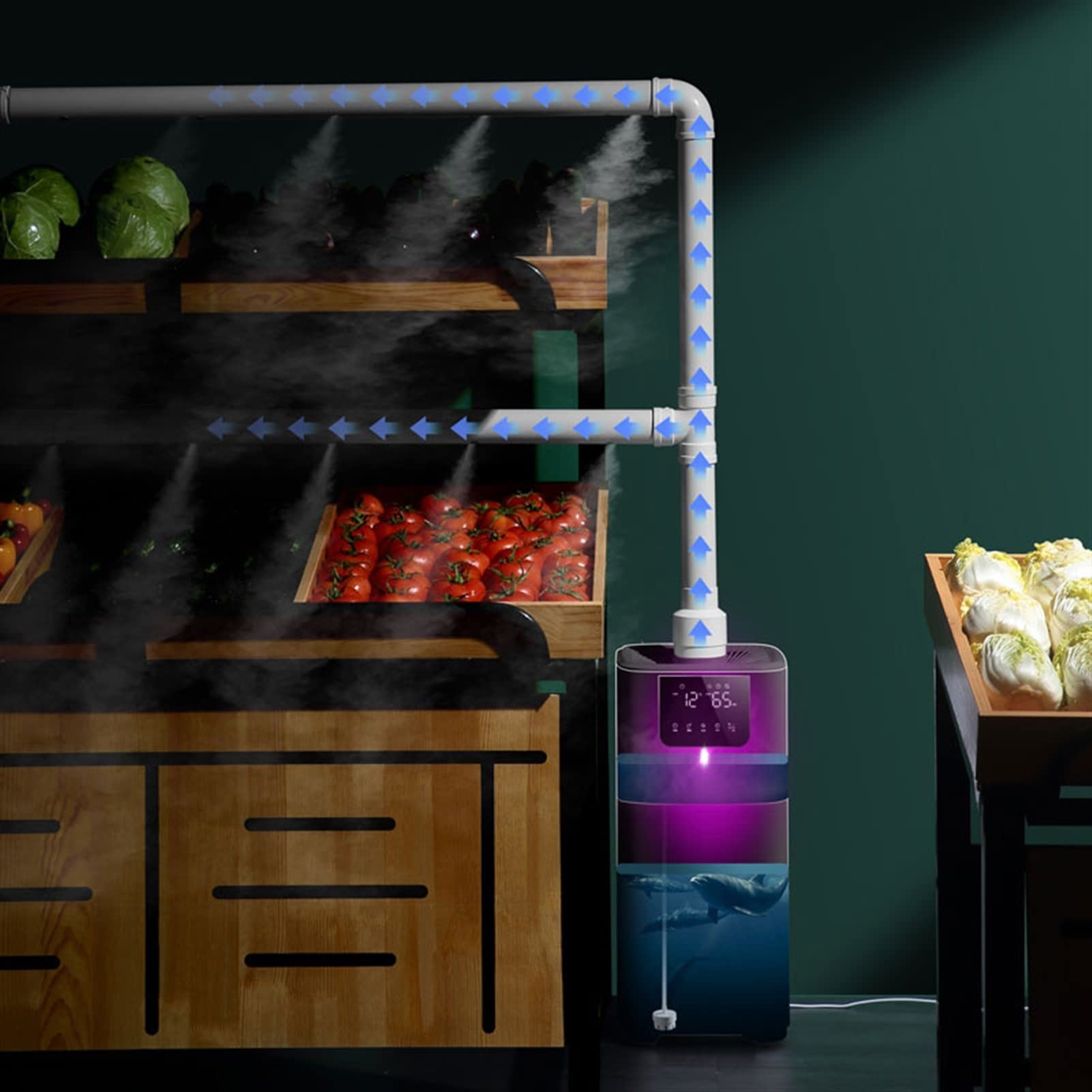 Humidificadores de Aire Humidificador de pie 16L Top de relleno de humidificador silencioso Humidificadores de tiempo con ruedas universales, humedad inteligente Humidificador y apagado automático sin