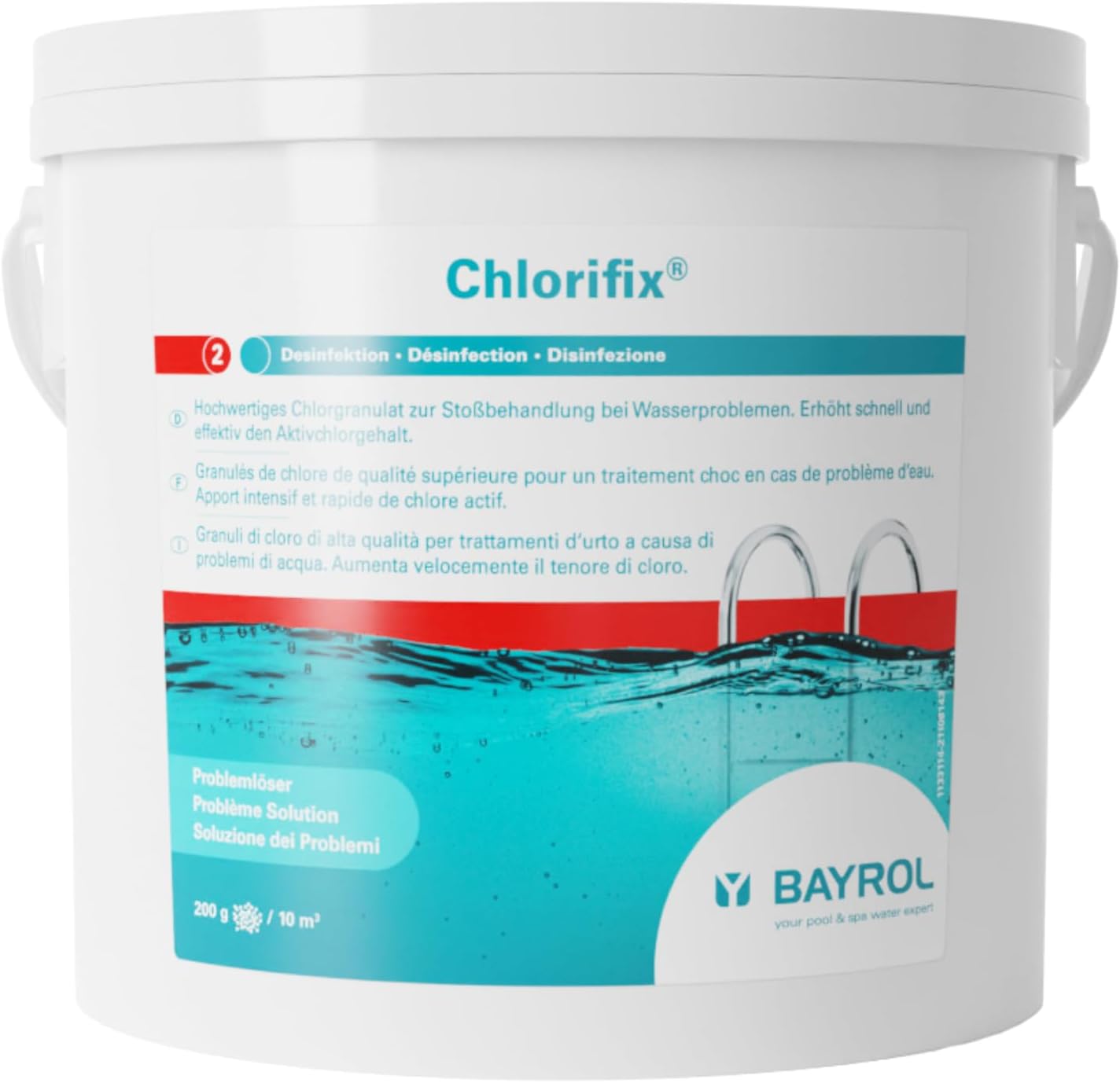 BAYROL Chlorifix 5 kg Pool zur Schockchlorung bei Wasserproblemen, trübes Wasser