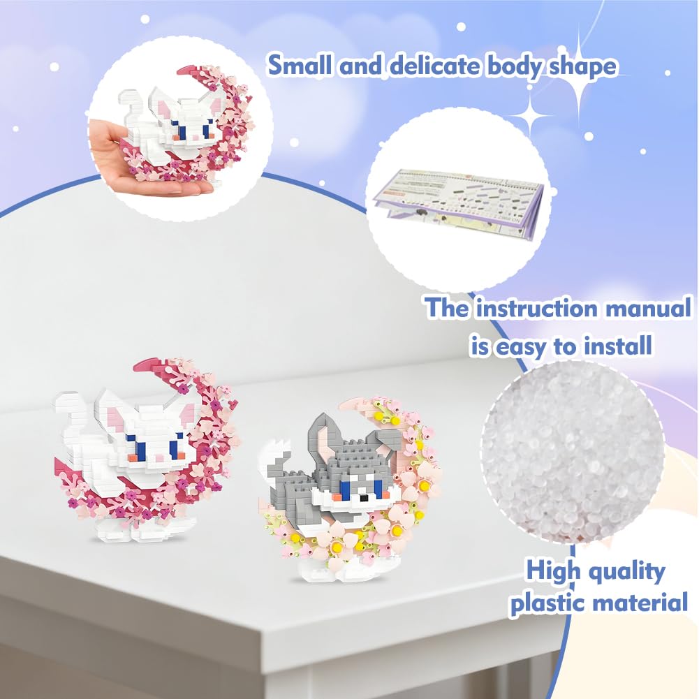 MGKEOUF Cute Animal Building Blocks, Cats Building Block Set, Animal Building Blocks Set - Image 3