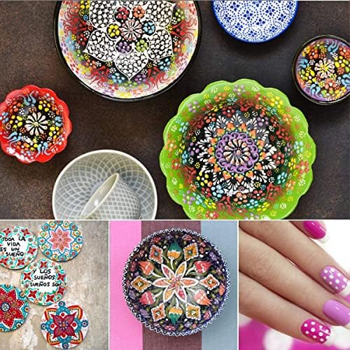 Mandala Dotting Tools Set 35 PCS Dotting Tools Kits with Mandala Stencils, Acrylic Rods,Paint Tray for Painting Rocks, Coloring, Drawing and Nail Dotting