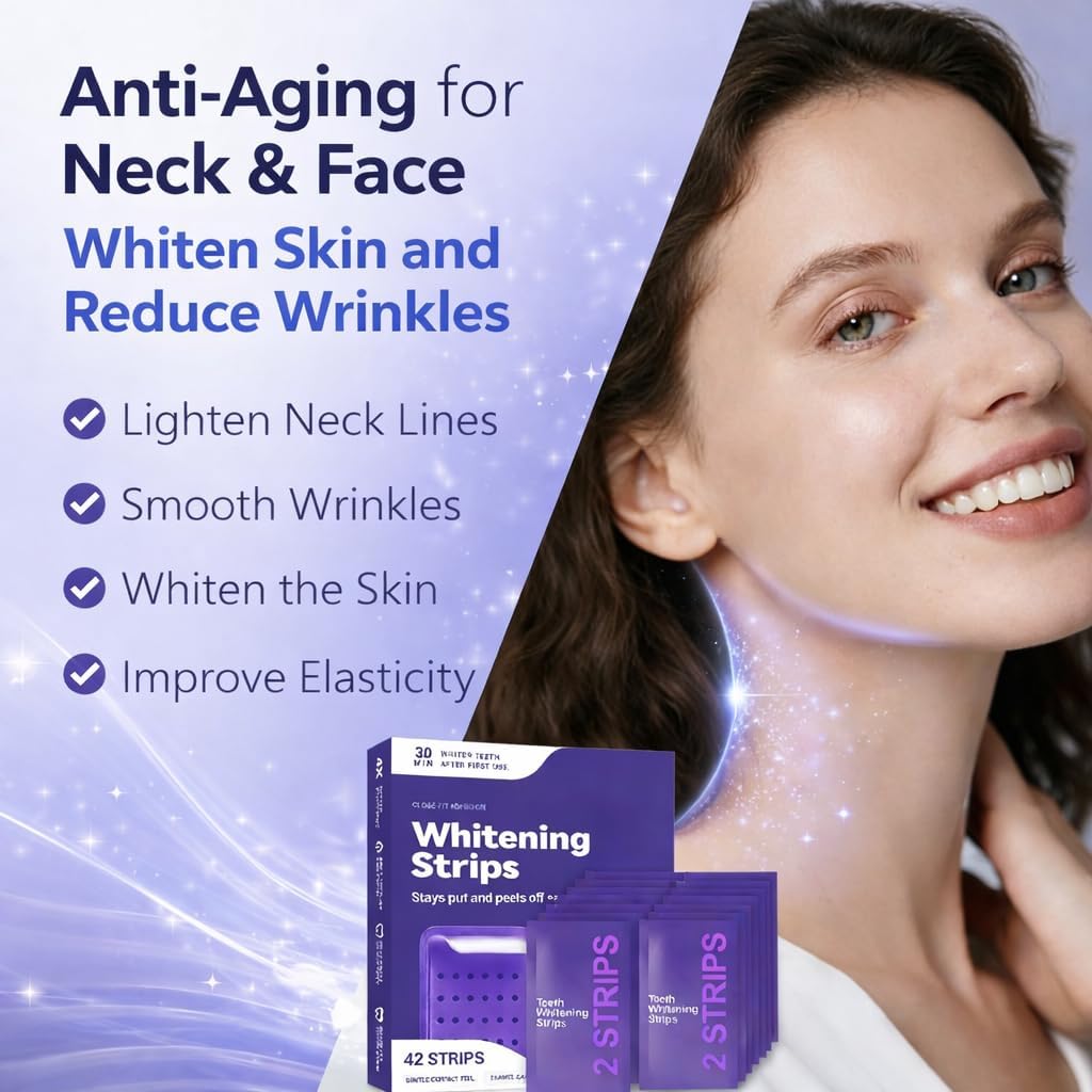 Teeth Whitening Strips for Sensitive Teeth – Gentle Daily Whitening, Enamel-Safe & Peroxide-Free, Removes Coffee & Tea Stains, Portable for Home & Travel