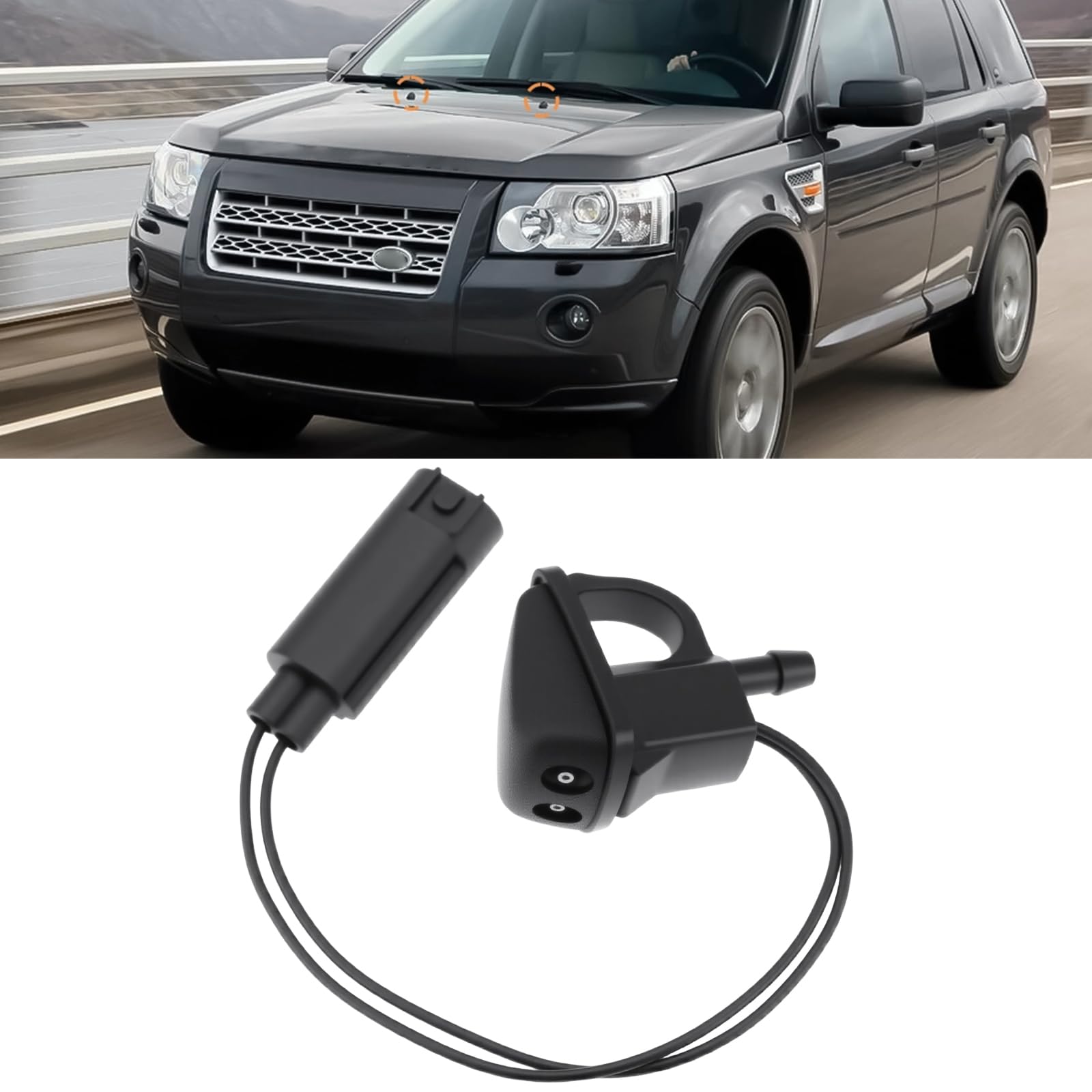 Ugello riscaldato per parabrezza anteriore auto Lr048708 compatibile con Land Rover Freelander 2 2006-2014