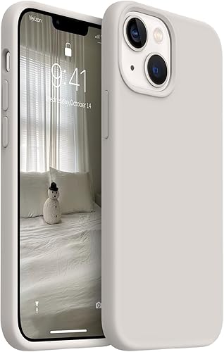 AOTESIER Funda diseñada a prueba de golpes para iPhone 13 Mini, funda de silicona líquida con forro de microfibra suave antiarañazos, protección