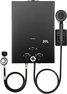 Tankless Propane Water Heater - 5.26GPM 20L, Outdoor Portable Gas Instant Hot Water Heater with Digital Display and Multi-Protection for Camping Trips, Boat Cabins