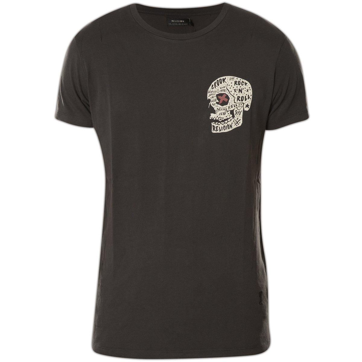 Religion - Camiseta Born to Ride mbbdg05 Lavada, Color Negro