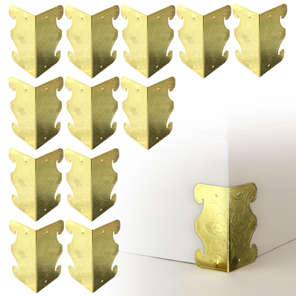 Skiffers Baseboard Corner Protectors, Skiffer Skirting Board Corner Protector, Solid Brass Skirting Board Corner Protectors, Vintage Metal Corner