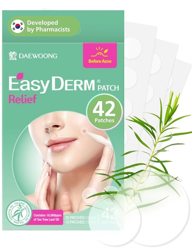 DWEasyDerm EasyDerm Adesivo Facial Transparente com Óleo de Folha de Melaleuca, 42 unidades