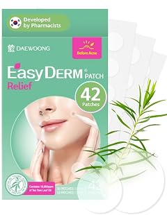 EasyDerm Relief Invisible Patch 42 counts I Contains 10 000ppm of Tea Tree Oil Pimple Patch Ultra-slim 0