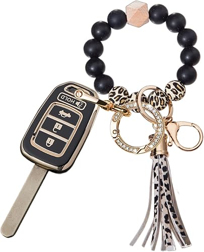 Funda para llavero de TPU para Honda Accord Civic CR-V HR-V, protector remoto de piel, llavero brillante, accesorios para llaves de moda