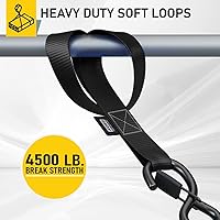 Vista 2 de AUGO Correas de amarre suaves – capacidad de carga de 1,500 libras y resistencia a la rotura de 4,500 libras – paquete de 6 – bucles para asegurar
