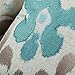 CaliTime High Class Throw Pillow Cover Case for Couch Sofa Home Decoration Vintage Ikat Style Applique Embroidered 18 X 18 Inches Teal & Light Taupe