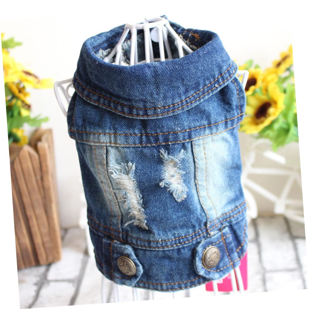Sosoport Lot De 3 Gilets pour Animaux De Compagnie pour Petits Et Moyens Chiens Manteau Élégant en Jean Vêtements Tendance pour Animaux De Compagnie