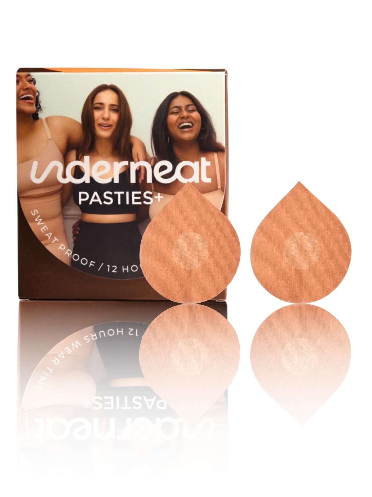 underneat Set of 5 Adhesive Stick On Reusable Adhesive Invisible Nipple Cover Petal Pasties Tape, Beige-picture-1