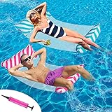 🏊Tomar el sol ergonómico y relajante: Mantente fresco y fresco mientras te desplazas cómodamente en una posición semisumergida en nuestra tumbona de agua. No es necesario ningún movimiento complejo para subir o bajar de la hamaca de agua.