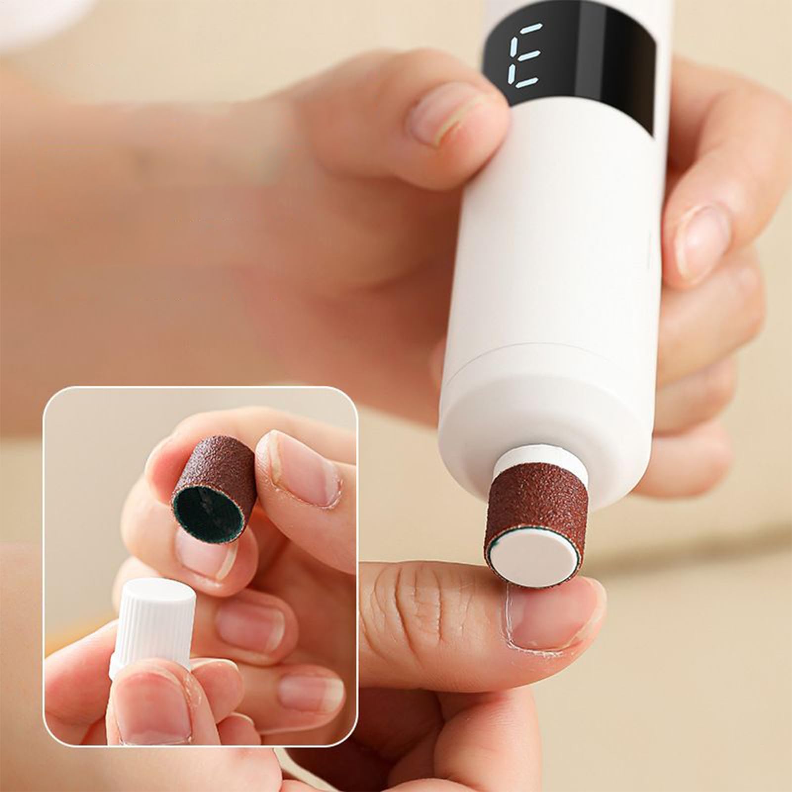 Hornhautentferner Elektrisch Wiederaufladbar, 2-In-1 Elektrischer Hornhautentferner & Elektrische Nagelfeile, Hornhaut Entfernen Fuß & Rissige Haut, Geschwindigkeit, Professionelle FußPflege ，A+B