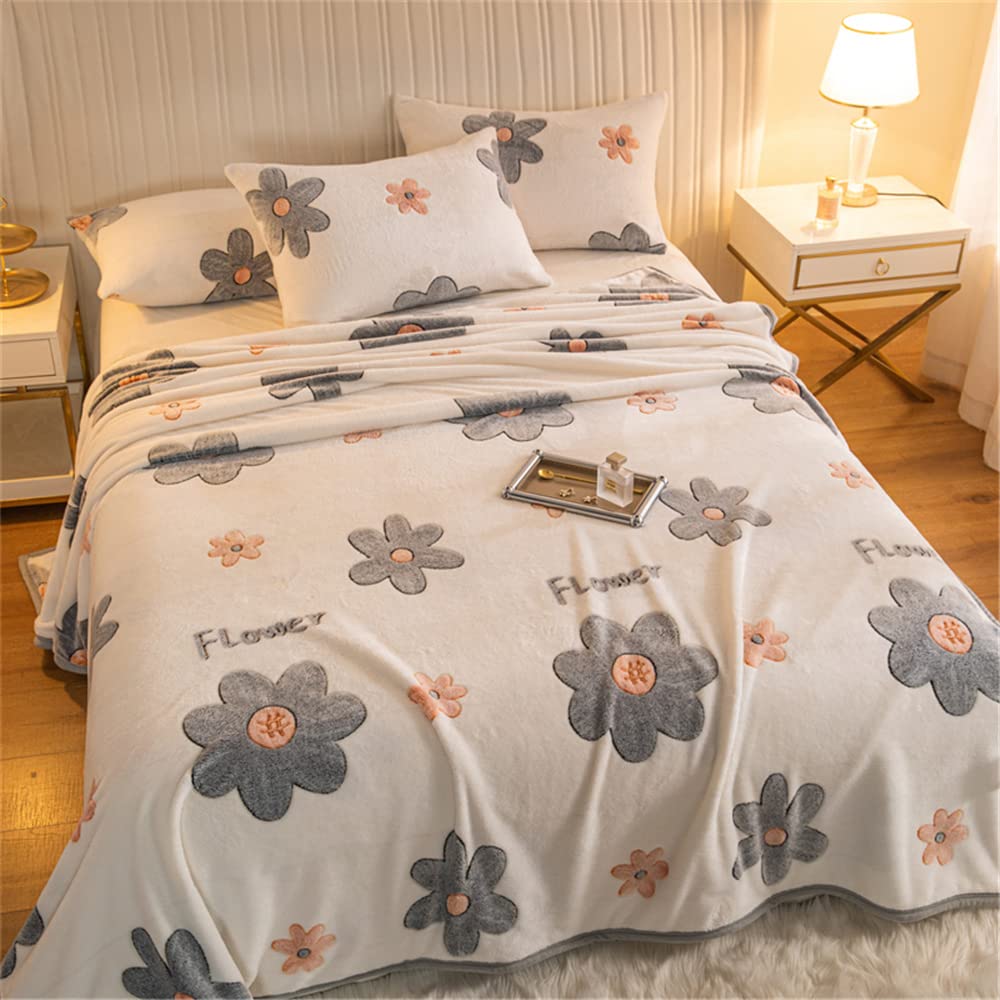 FANSU Coperta Plaid in Flanella Morbida e Calda, per Tutte Le Stagioni, Coperta Pile di Lusso in Microfibra Leggera per Bambini, Adulti, per Divano, Sedia e Letto (180x200cm,Plaid Blu